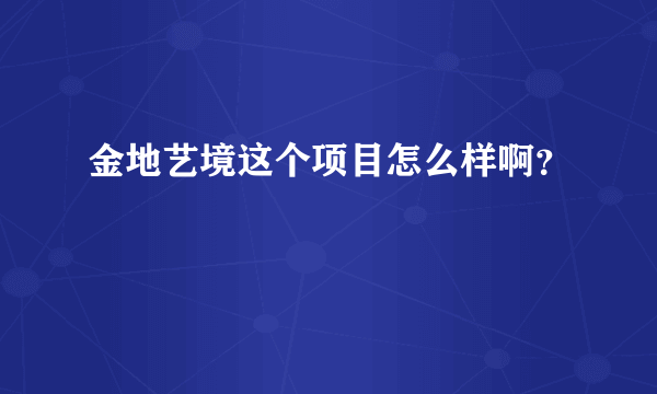 金地艺境这个项目怎么样啊？