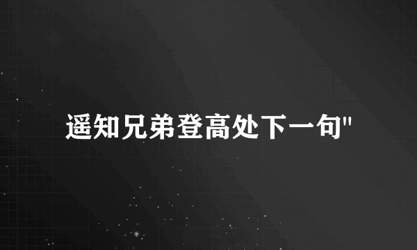 遥知兄弟登高处下一句