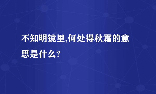 不知明镜里,何处得秋霜的意思是什么?