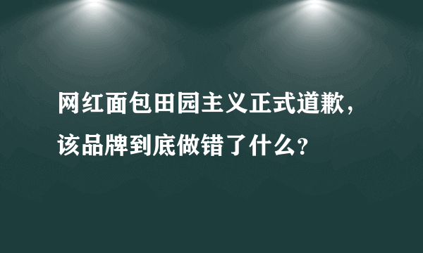 网红面包田园主义正式道歉，该品牌到底做错了什么？