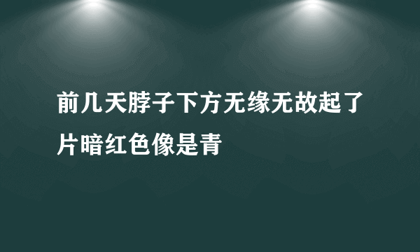 前几天脖子下方无缘无故起了片暗红色像是青