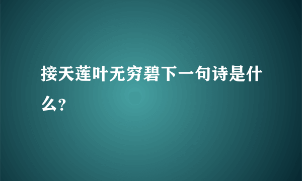 接天莲叶无穷碧下一句诗是什么？