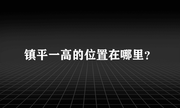 镇平一高的位置在哪里？