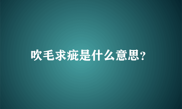 吹毛求疵是什么意思？