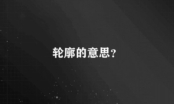 轮廓的意思？