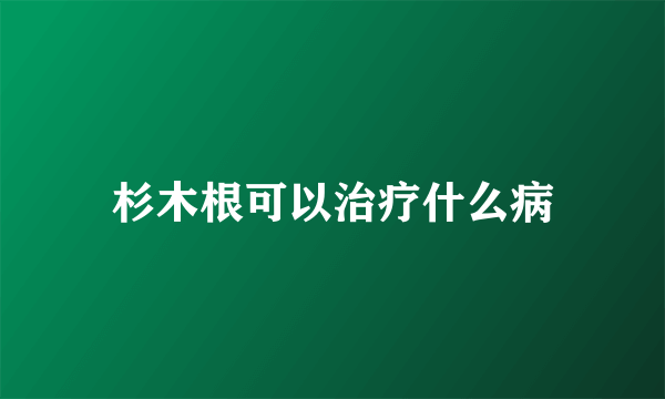 杉木根可以治疗什么病