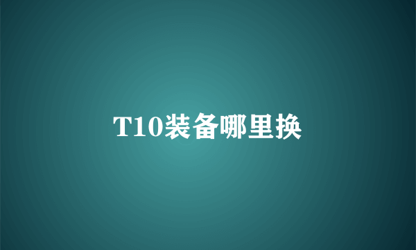 T10装备哪里换