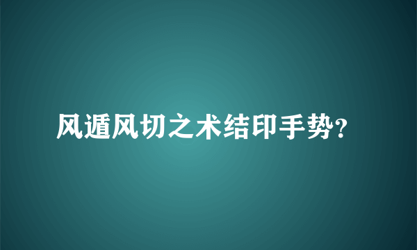 风遁风切之术结印手势？