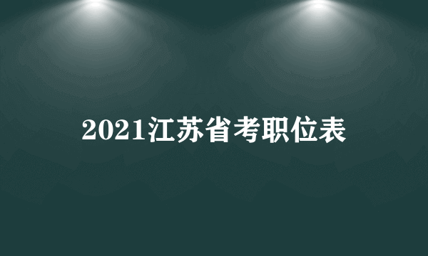 2021江苏省考职位表