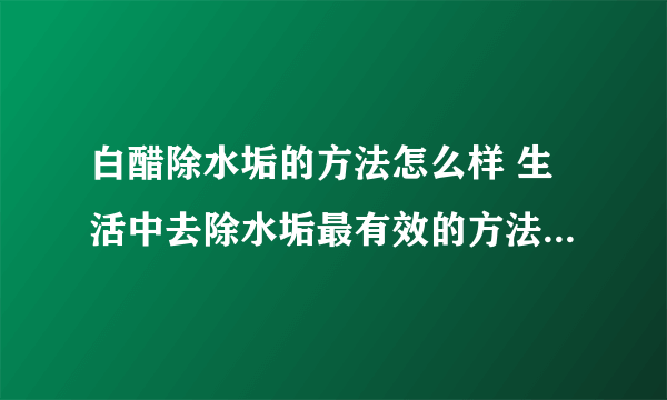 白醋除水垢的方法怎么样 生活中去除水垢最有效的方法有哪些_