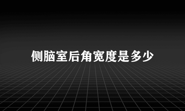 侧脑室后角宽度是多少