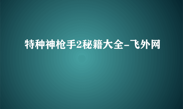 特种神枪手2秘籍大全-飞外网