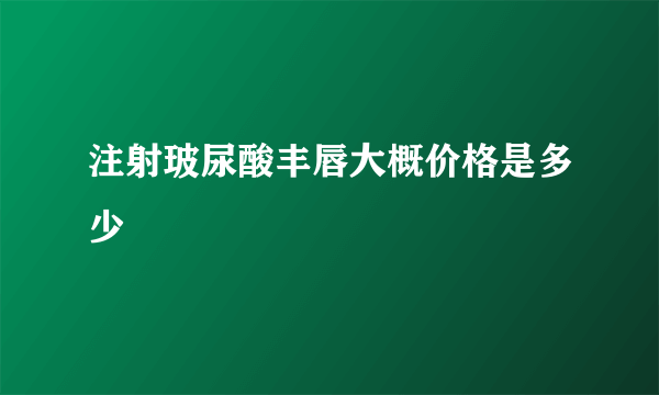 注射玻尿酸丰唇大概价格是多少