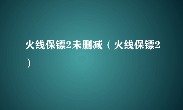 火线保镖2未删减（火线保镖2）