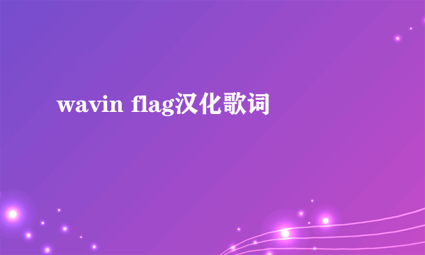 wavin flag汉化歌词