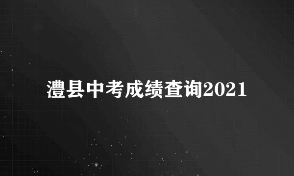 澧县中考成绩查询2021