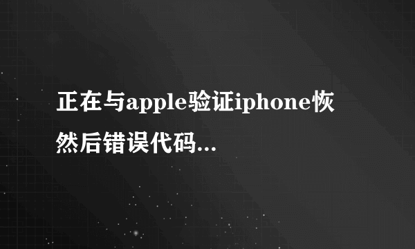 正在与apple验证iphone恢復 然后错误代码1602