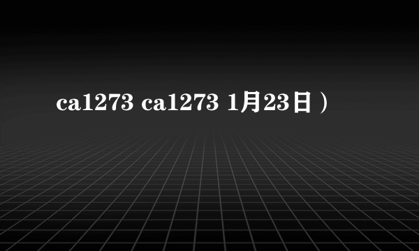 ca1273 ca1273 1月23日）