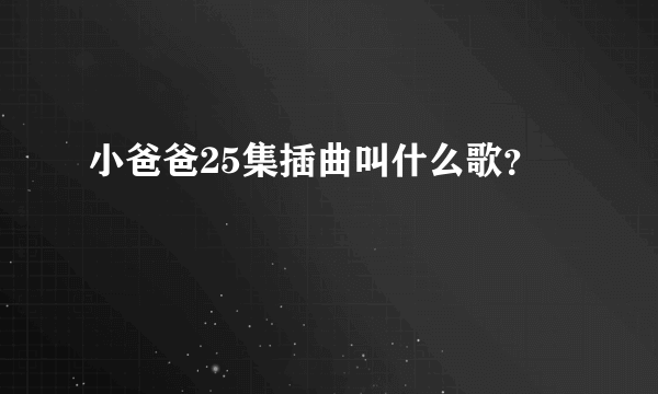 小爸爸25集插曲叫什么歌？