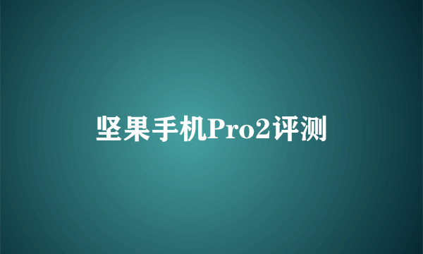 坚果手机Pro2评测