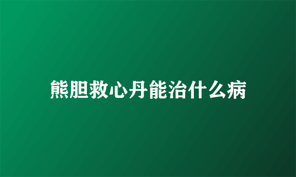 熊胆救心丹能治什么病