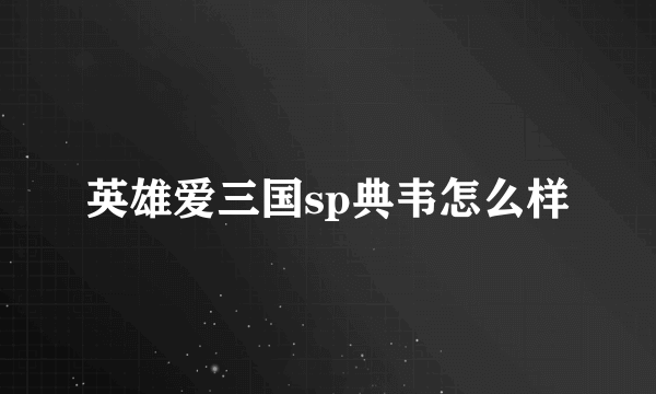 英雄爱三国sp典韦怎么样