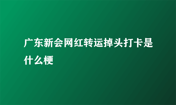 广东新会网红转运掉头打卡是什么梗