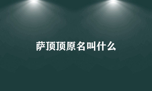 萨顶顶原名叫什么