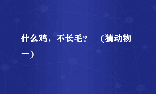 什么鸡，不长毛？　(猜动物一)