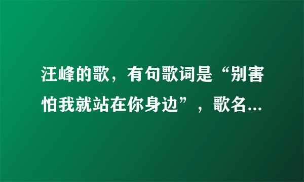 汪峰的歌，有句歌词是“别害怕我就站在你身边”，歌名是什么？