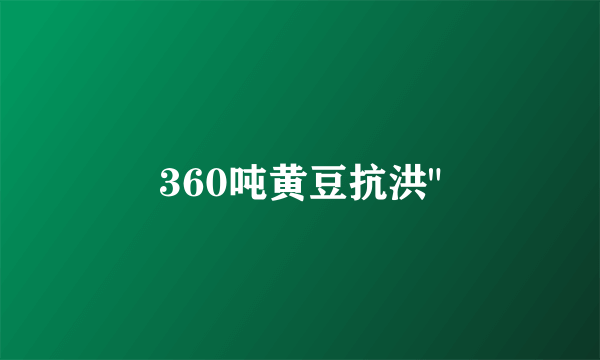 360吨黄豆抗洪