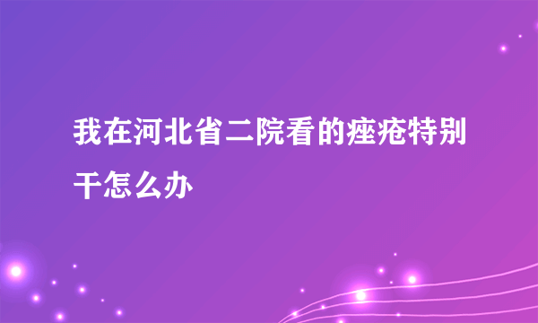 我在河北省二院看的痤疮特别干怎么办