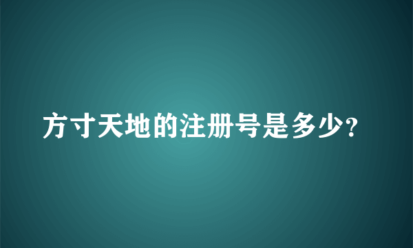 方寸天地的注册号是多少？