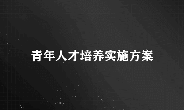 青年人才培养实施方案