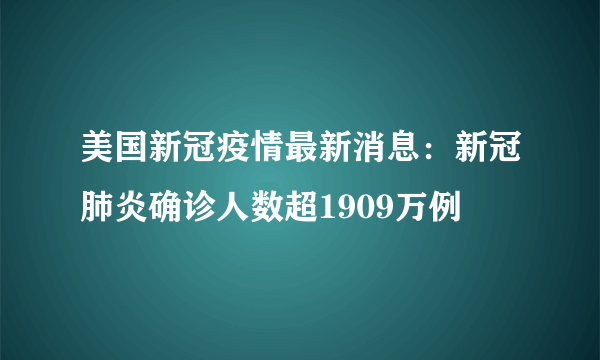 美国新冠疫情最新消息：新冠肺炎确诊人数超1909万例