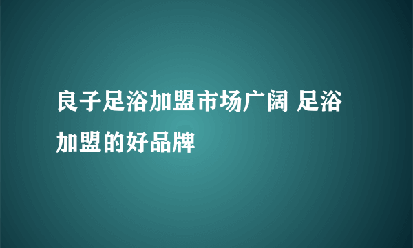 良子足浴加盟市场广阔 足浴加盟的好品牌