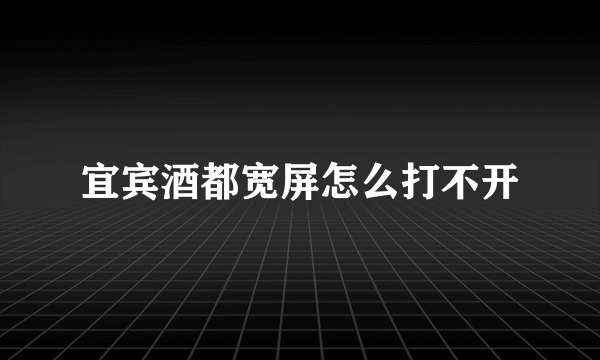 宜宾酒都宽屏怎么打不开