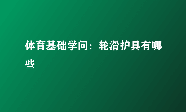 体育基础学问：轮滑护具有哪些