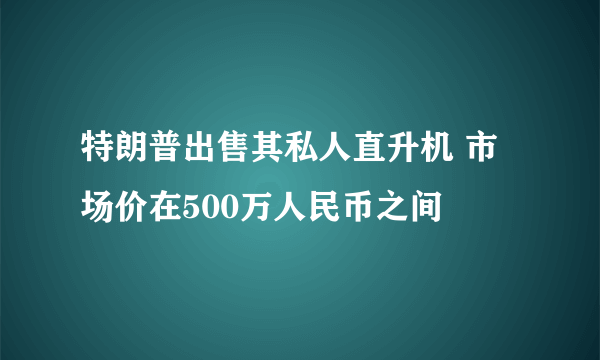 特朗普出售其私人直升机 市场价在500万人民币之间