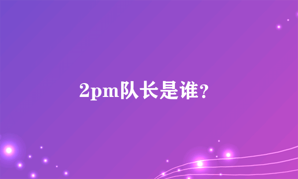 2pm队长是谁？