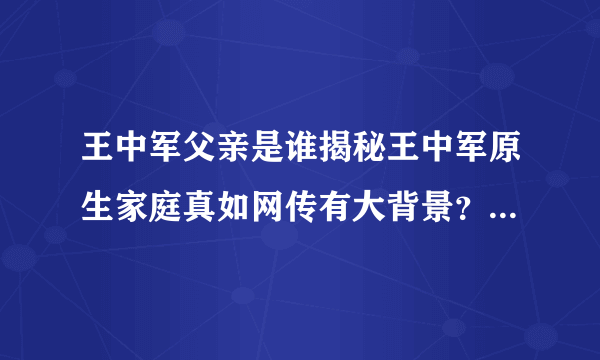 王中军父亲是谁揭秘王中军原生家庭真如网传有大背景？-飞外网