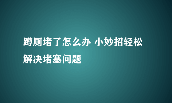 蹲厕堵了怎么办 小妙招轻松解决堵塞问题