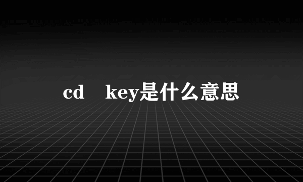 cd key是什么意思