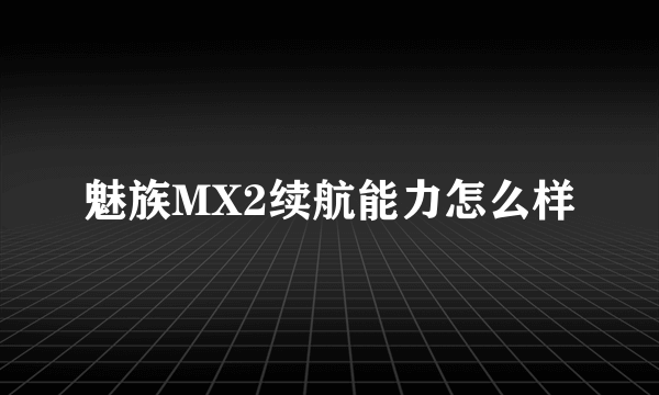 魅族MX2续航能力怎么样