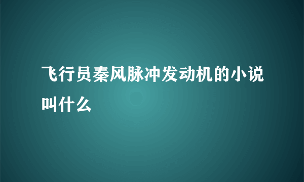 飞行员秦风脉冲发动机的小说叫什么