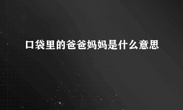 口袋里的爸爸妈妈是什么意思