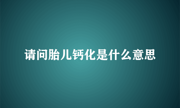 请问胎儿钙化是什么意思