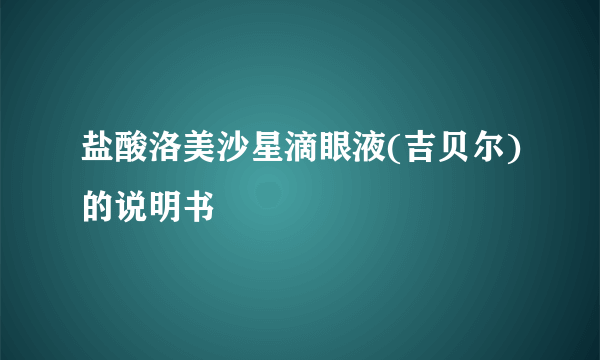 盐酸洛美沙星滴眼液(吉贝尔)的说明书