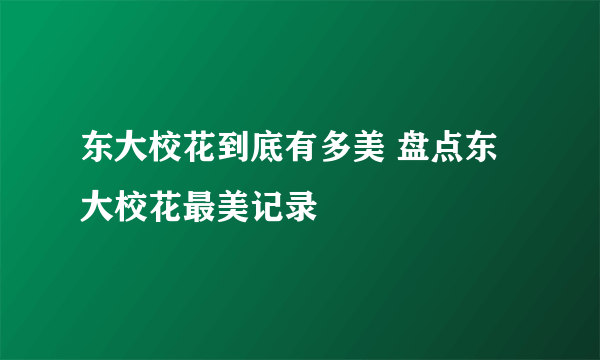 东大校花到底有多美 盘点东大校花最美记录