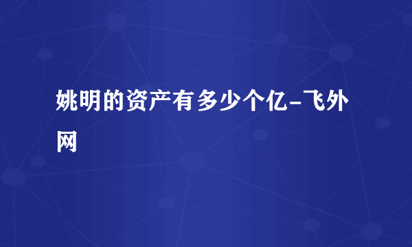 姚明的资产有多少个亿-飞外网